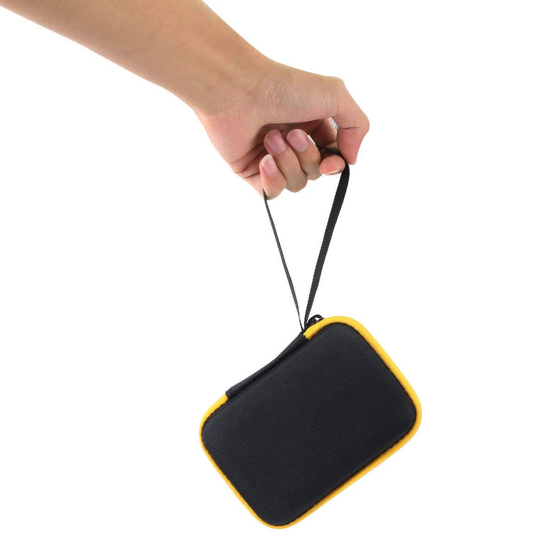 co2crea Hard Travel Case Replacement for WD My Passport Go Cobalt SSD 500G / 1TB Portable External Storage (Black Case + Amber Zipper) Black Case + Amber Zipper