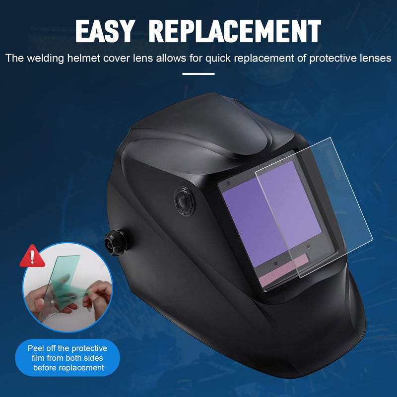 20Pcs 3350 Series Welding Helmet Cover Lens Fits for Lincoln Electric Viking, Inside Outside Helmet Hood Replacement Clear Cover Len 3.7" x 3.5" x .04", 4.5" x 5.25" x .04"