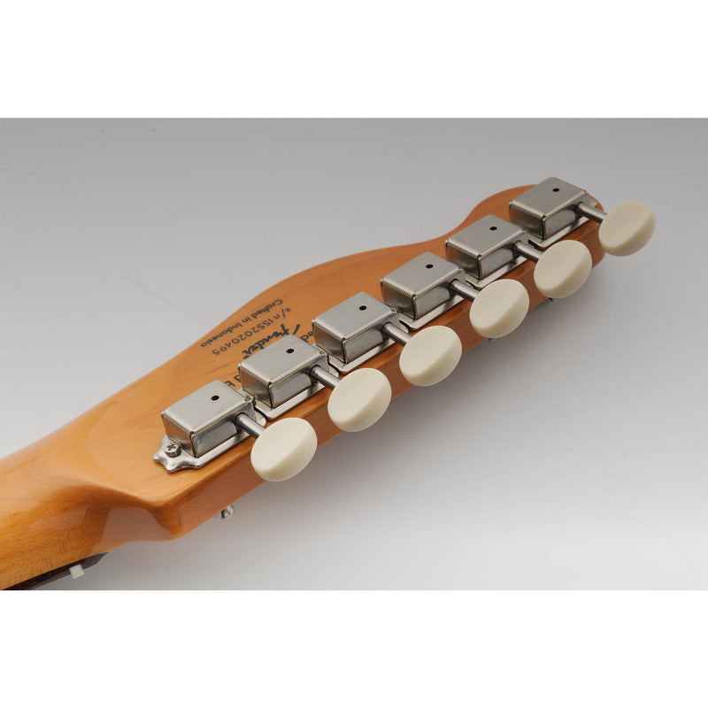 [AUSTRALIA] - Musiclily Pro Vintage 6-in-Line Guitar Tuners Split Shaft Machine Heads Tuning Pegs Keys Set for Squier Classic Vibe Fender Strat/Tele Style, Nickel with Off White Button 