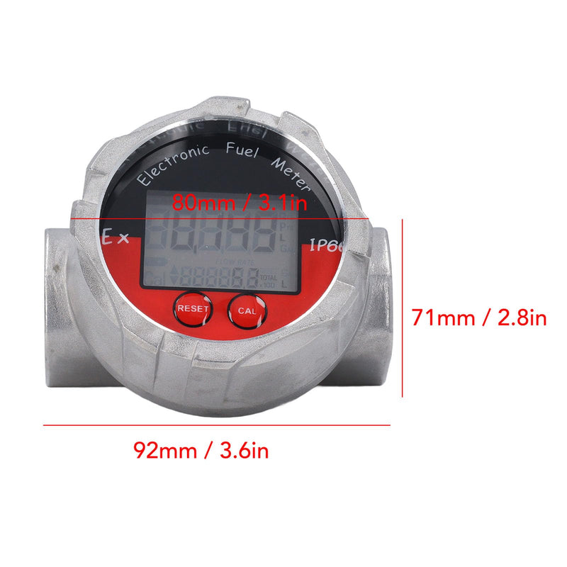 1 Inch Stainless Steel Flow Meter, Turbine Meter, Electronic Digital Flow Meter, Stainless Steel, Liquid Water, Petrol, Kerosene, Oil