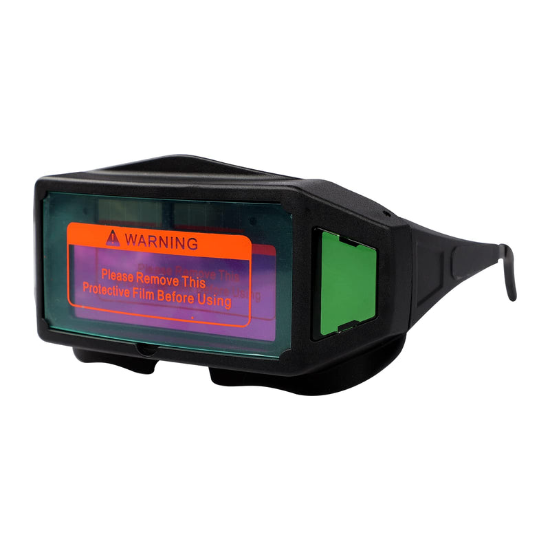 Holiberty Panoramic View Welding Glasses Solar Powered Auto Darkening Welding Lens Safety Eye Protection Goggles Weld Tool Black
