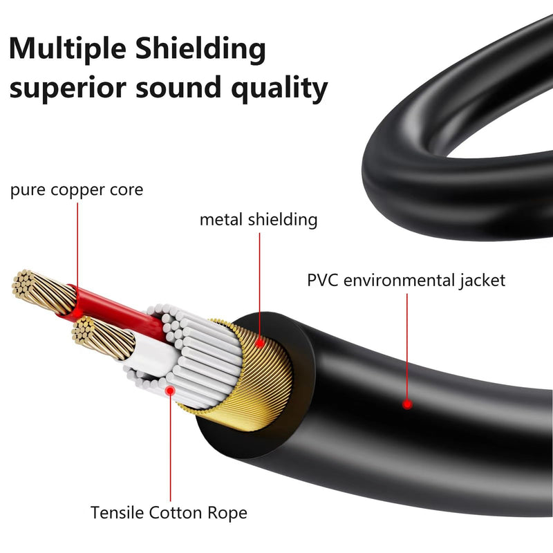 XLR to 6.35mm (1/4 Inch) TRS Cable Female to Male (1/4 to XLR Cable, XLR to 1/4 Cable, XLR to TRS Cable) ﻿ (2, 3Feet) 2