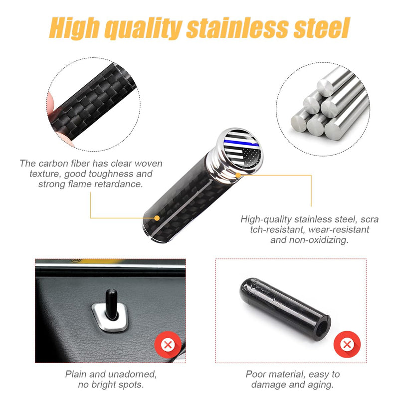 [AUSTRALIA] - Moly Magnolia 4PCS Car Door Lock Knobs, American Flag Carbon Fiber Door Lock Pin Cover, Decorative Modification Door Lock Bolt Pin Cover, Auto Accessories Universal for SUV, Truck, Van (Style C) Blue Flag 
