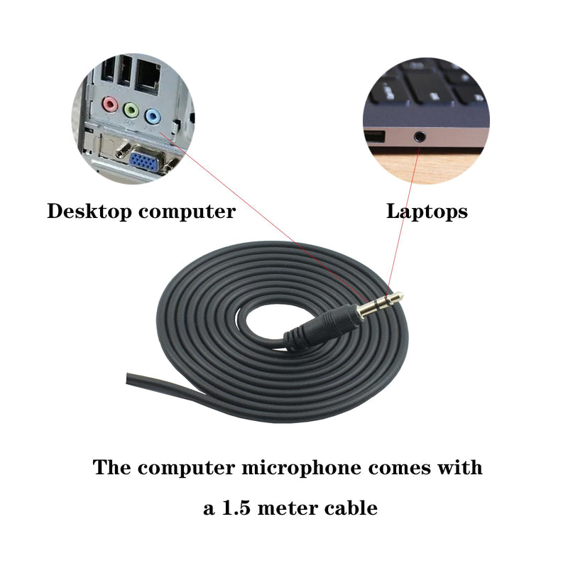 3.5mm Male Microphone, Plug and Play Desktop Laptop gooseneck Microphone, Suitable for Games, Meetings, Recording, podcasts, Games, and Online Chat 3.5MM Male microphone