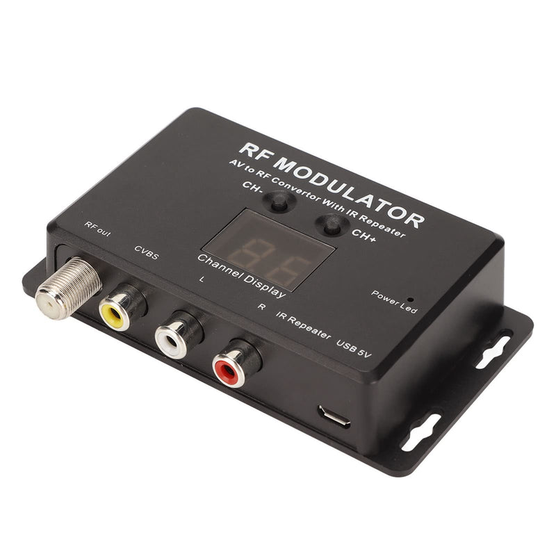 UHF Modulator, Mini AV to RF Modulator, UHF TV Link Modulator AV to RF Converter, AV to RF TV Modulator with Channel Display, Support PAL NTSC, for Set Top Box, DVDs