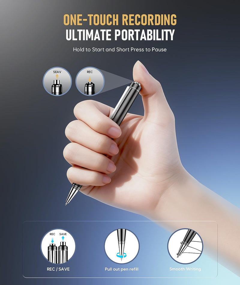 72GB Digital Voice Recorder, Audio Recorder with 25H Battery Life, Playback & Voice Activation Recording Device, Voice Activated Recorder with AI Noise Reduction for Lectures/Meetings/Interviews 72GB