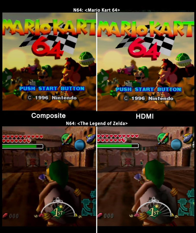 [AUSTRALIA] - HD Link Cable for Gamecube, N64, SNES (3-in-1), HDMI Adapter with S-Video Signal Output (Better Video Quality), HD Converter with 4:3/16:9 Switch, 3IN1SNESNGCN64-02 Portable 