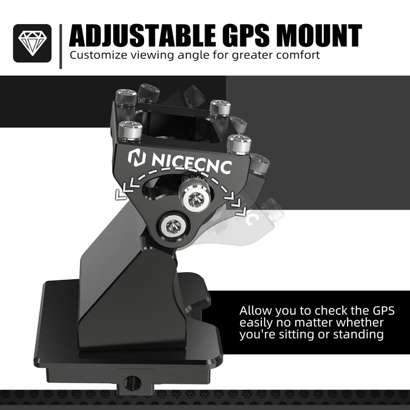 NICECNC Angle Adjustable GPS Phone Mount Compatible with K-T-M 390 Adventure 2020-2024,790 890 Adventure R/S/Rally 2019-2022, Compatible with Husqvarna Norden 901 2022-2025, Black