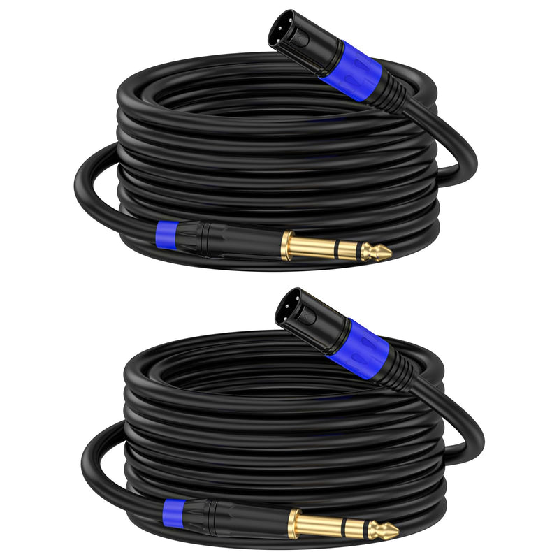 1/4" TRS to XLR 3M Pro Balanced Interconnect Cable,XLR Male to 1/4 Inch (6.35mm) Stereo Balanced Microphone Stereo Audio Converter AdapterCable 2Pack- 10FT XLR Male to 6.35mm-2Pack