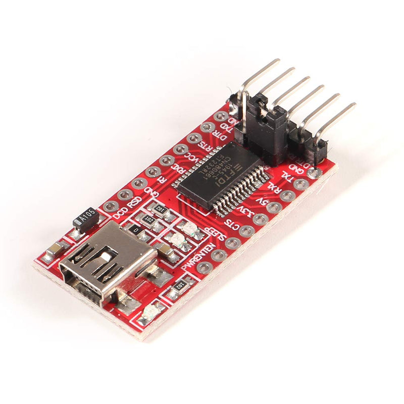 4pcs 3.3V 5V FT232RL FTDI Mini USB to TTL Serial Converter Adapter Module for Arduino Mini Port 4PCS Red