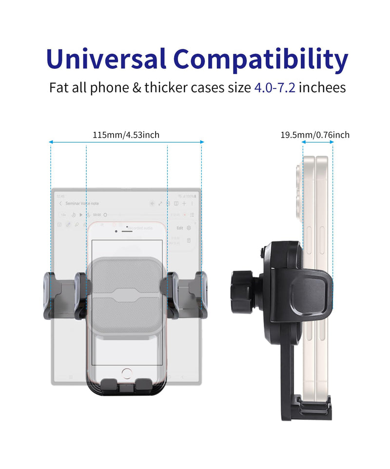 Auto Clamp Car Phone Holder for Toyota Highlander 2020-2026, 8/12.3" Screen | Universal Mechanical Clip Cell Phone Mount Accessories Fit iPhone Android,Automobile Cradle GPS Dashboard Navigation Bracket Dashboard-mounted 8/12.3-inch for 20-26 Highlander