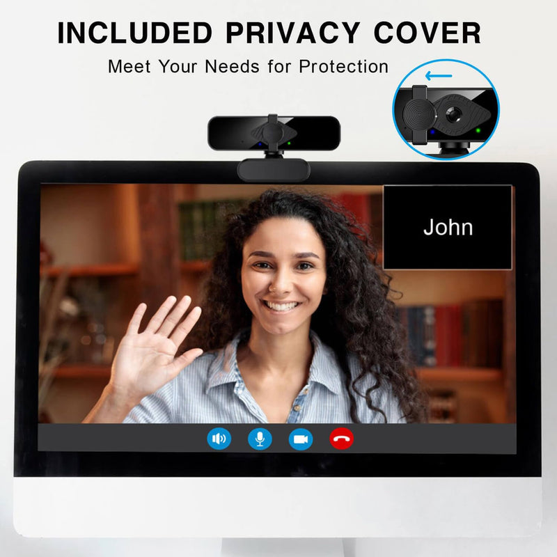 2K Webcam for PC, 85° View USB Computer Camera, with Noise Canceling Microphone & Privacy Cover, HD Web Camera for Desktop Laptop Monitor Mac Streaming, Gaming & Video Calling Webcam 2K Webcam