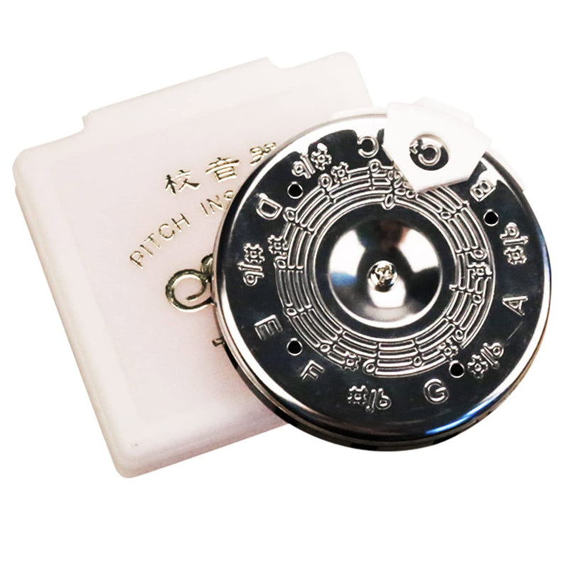 13 Tones Pitch Pipe Tuner C-C Note Selector Electric Guitar Tuner C-C Music Notes Instrument Tuning Device Easy to Use, Diameter 6.5cm, As Show