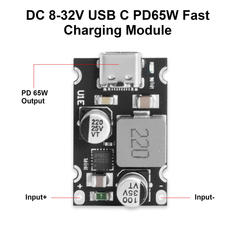 [AUSTRALIA] - PD65W Fast Charging Module, QIQIAZI Fast Charging Module 12V-30V to USB-C PD3.1 QC3.0 with Type-C Port, USB Buck Converter DC-DC Step Down Module for Phone Fast Charging (Pack of 3) 