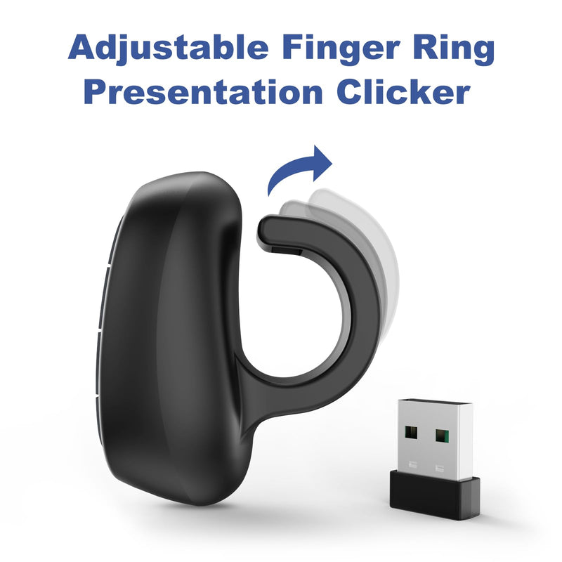 Presentation Clicker PowerPoint Wireless Presenter Remote: Laser Pointer Computer Clickers, Hyperlink Finger Ring Project Power Point PPT Clicker for Mac Laptop Office, Slideshow Google Slide Advancer