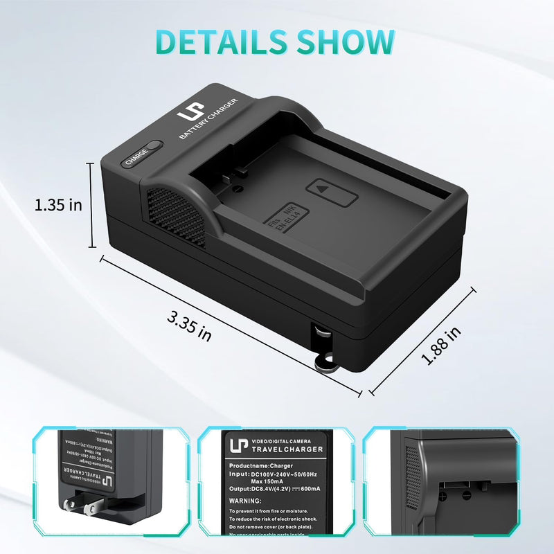 LP EN-EL14 EN EL14a Battery Charger, Charger Compatible with Nikon D3500, D5600, D3300, D5100, D5500, D3100, D3200, D5200, D5300, D3400, DF, Coolpix P7000, P7100, P7700, P7800 Cameras and More LED Charger