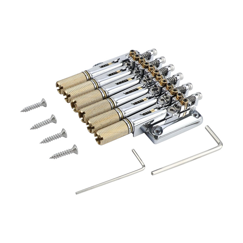 [AUSTRALIA] - 10.5mm Headless Electric Guitar Bridge Chrome Headless Bass Guitar Bridge Brass Saddles Zinc Alloy Plate Electric Guitar Bridge 6 String Headless Guitar Bridge Fixed 