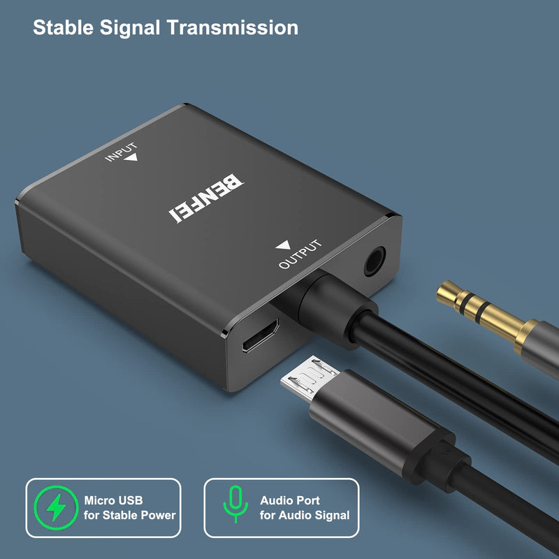 [AUSTRALIA] - BENFEI HDMI to VGA, 2 PACK HDMI to VGA Adapter (Female to Male) with 3.5mm Audio Jack Compatible for TV Stick, Computer, Desktop, Laptop, PC, Monitor, Projector, Raspberry Pi, Roku, Xbox, More 