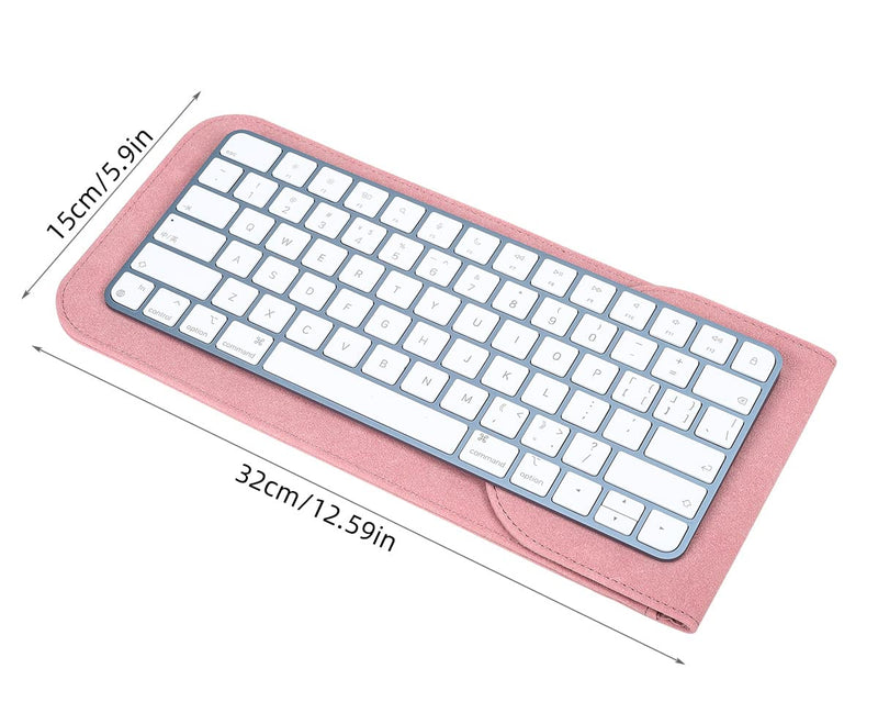 CaseBuy Premium Leather Keyboard Sleeve Cover for Apple iMac 24" M1 Chip Magic Keyboard w/Out Touch ID A2449 A2450 Apple Wireless Magic Keyboard 2 MLA22LL/A A1644 Keyboard Protective Case Bag, Pink