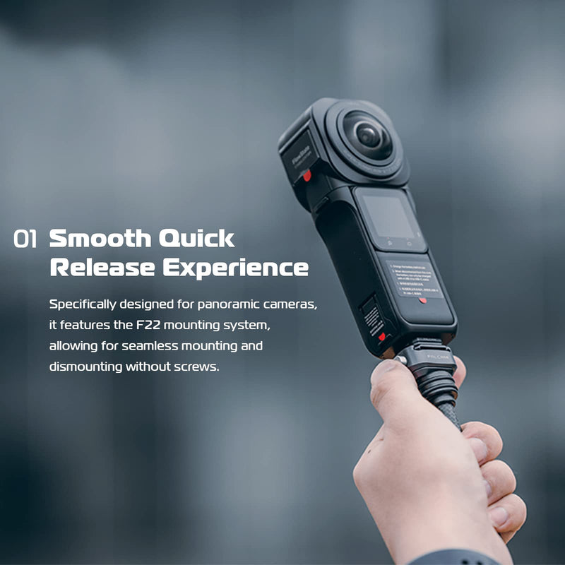 FALCAM F22 Quick Release Kit for Insta360, Panoramic Camera Mounting Adapter Convert 1/4" Thread to F22 QR System, Camera Accessory for Insta 360 ONE RS, ONE RS 1-inch, ONE X/X2/X3/Go 3/Ace Pro F22 QR System for insta360