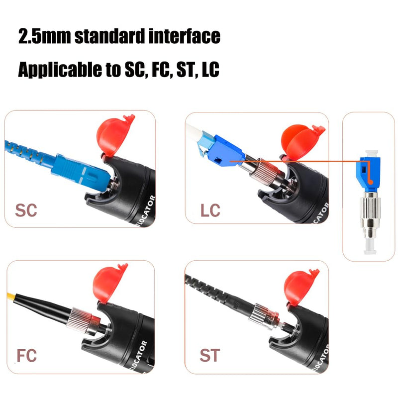 50mW Optical Fault Fault Finder Photometer Fiber Optic FTTH -70dBm to +6dBm Fiber Optic Tester with FC-LC-Adapter