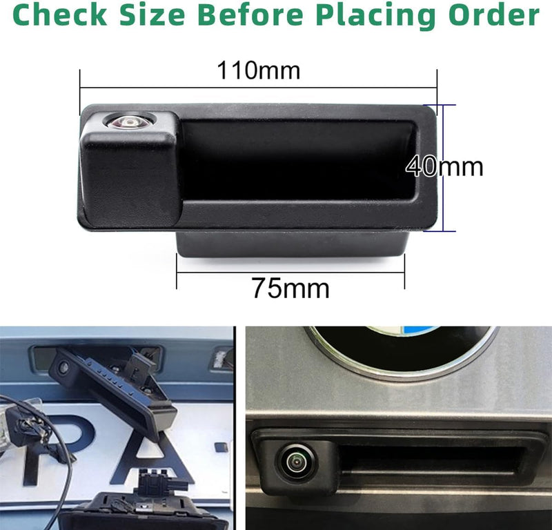 GreenYi AHD 1080P Vehicle Backup Camera for BMW E82 E88 E84 E90 E91 E92 E93 E70 E60 E61 E39 3 5 X5 X6, Car Rear View 170 Fisheye Lens IP68 Waterproof Trunk Handle Camera