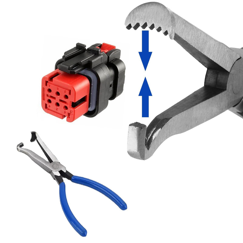 Electrical Disconnect Pliers, 8 inch Automotive Electrical Connector Disconnect Pliers Spark Plug Disassembly Tool (1PC Blue)