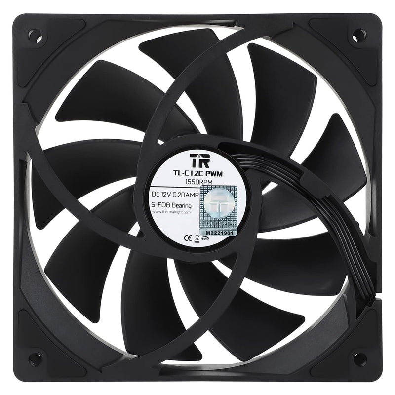 Thermalright TL-C12C CPU Fan 120 mm Case Cooler, 4-Pin PWM Quiet Computer Cooling with S-FDB Bearing Included, up to 1550RPM PC Cooling (3 Quantities) TL-C12C X3