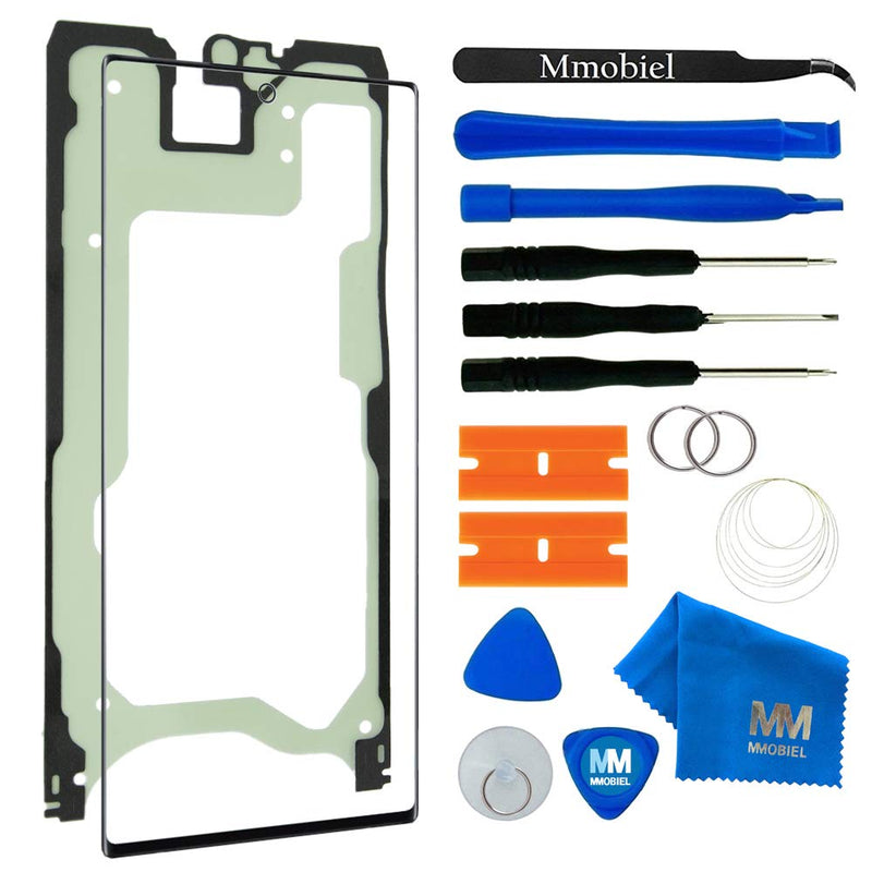 MMOBIEL Front Glass Repair Kit Compatible with Samsung Galaxy Note 10 Plus - 6.8 inch 2019 - Lens Screen Replacement Repair Kit - Incl. Toolkit - Black