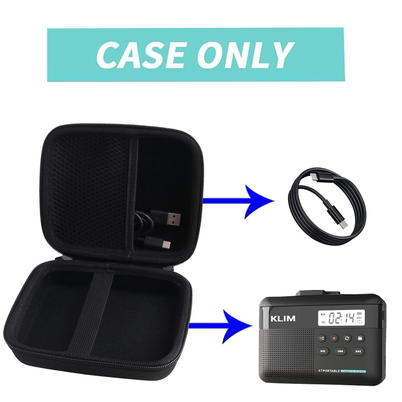 [AUSTRALIA] - WERJIA Hard Carrying Case Compatible with Klim K7/K8/K9/Gracioso/Reshow/TOMASHI Cassette Player Recorder, and More Brands Cassette Player Recorder (Bag Only) 