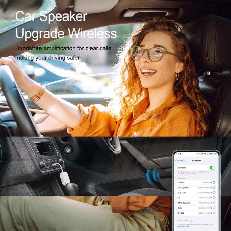 Airplane Bluetooth 5.3 Audio Transmitter Receiver,Supports 2 AirPods or Headphones with All 3.5mm Aux Jacks on Airplanes, Gym Equipment, TVs, & Gaming Consoles ZF-361