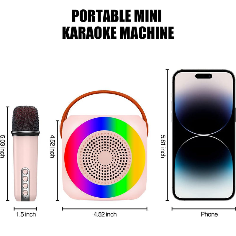 [AUSTRALIA] - Karaoke Machine for Kids,Portable Karaoke Machine with 2 Wireless Microphone with RGB Led Lights Singing Machine Karaoke Speakers Bluetooth with Microphone for Adults,Gifts for Girls and Boys Birthday 