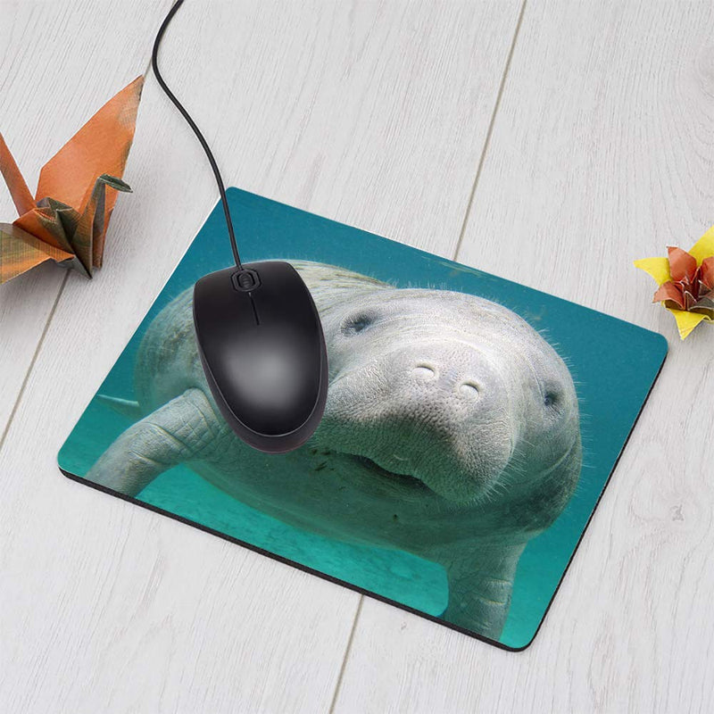 NICOKEE Manatee Rectangle Gaming Mousepad Cute Manatee in The Water Mouse Pad Mouse Mat for Computer Desk Laptop Office 9.5 X 7.9 Inch Non-Slip Rubber M01-033