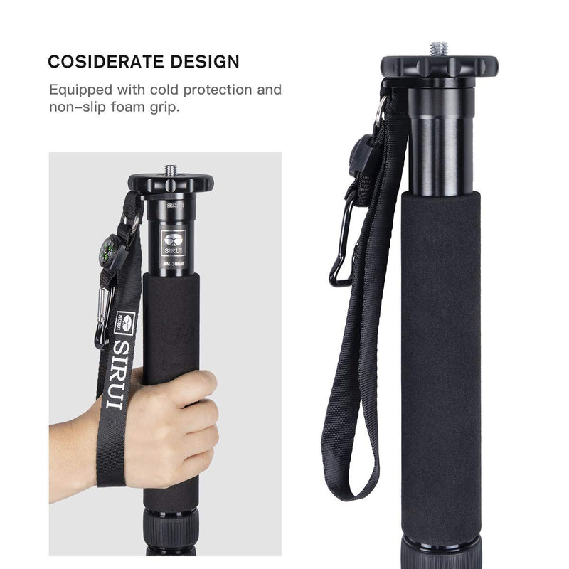 [AUSTRALIA] - SIRUI AM-306M Camera Monopod, 6-Section 15.6-61.4 inches Aluminum Alloy Extendable Compact Lightweight Portable Travel Monopod for DSLR Cameras, Payload 17.6 lbs/8kg 
