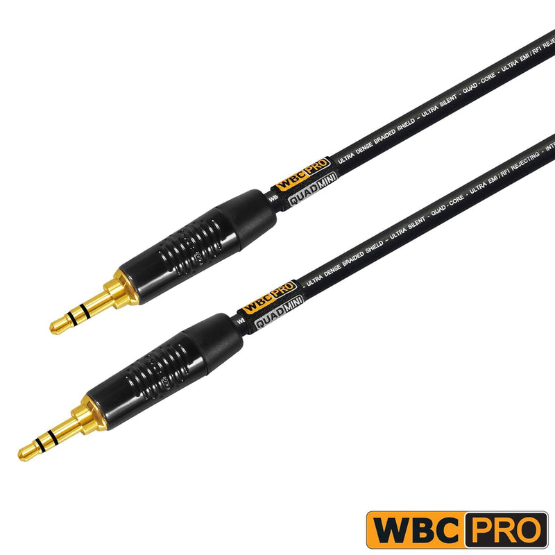 [AUSTRALIA] - WORLDS BEST CABLES 3 Foot - Quad Balanced Connecting Cable CUSTOM MADE using Mogami 2893 wire and Neutrik-Rean NYS231BG 3.5mm Gold Mini TRS Plugs 