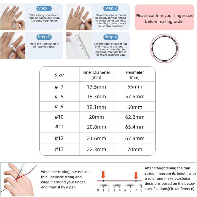 Smart Ring Fitness Tracker for Women Pink Ceramic (Size #10) | Sleep Monitoring, Heart Rate Monitoring, Gesture Touch Control, Menstral Tracking, Body Temperature, Charging Case
