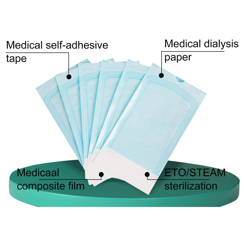 [AUSTRALIA] - Pack of 100 Sterilisation Bags, Self-Sealing Sterilisation Bags, Autoclave Self-Sealing Sterilisation Bags, Small, 70 x 230 mm 