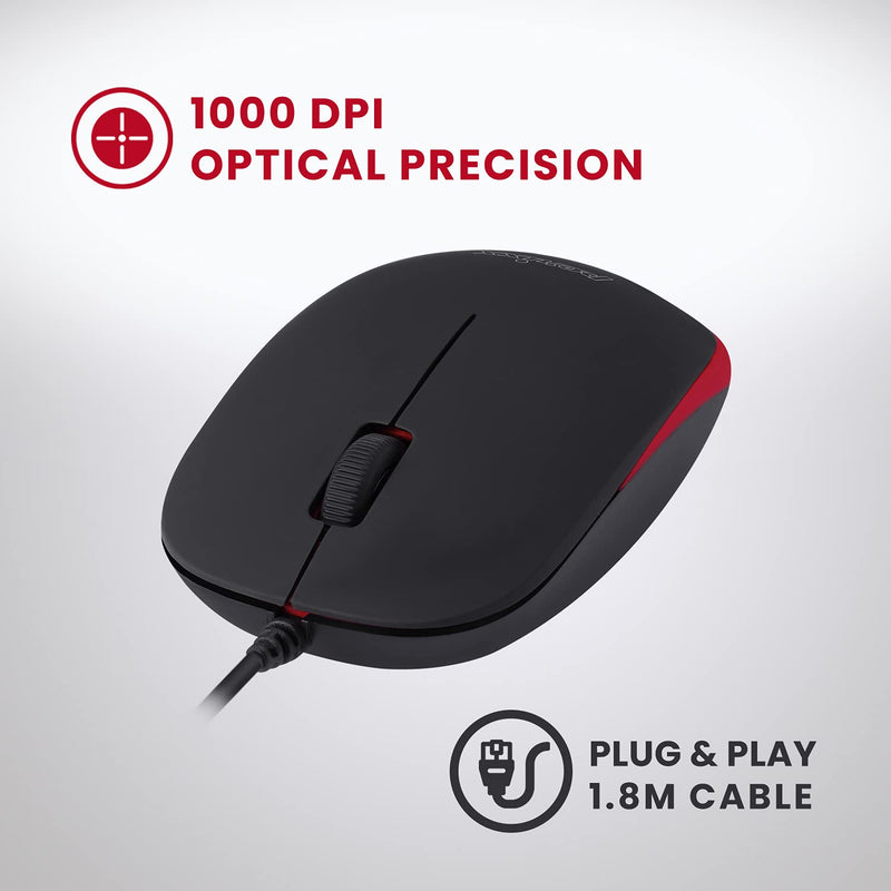 Perixx Periduo-212 Wired Mini Keyboard and Mouse Set, USB Connection, Black, US English Layout (11486)