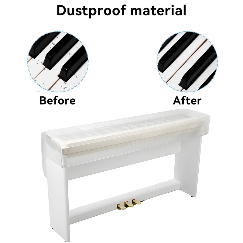 Klmnop Piano Keyboard Dust Cover for 88 Keys, Waterproof Transparent Piano Covers for Protection of Electric/Digital Piano(Clear) Clear