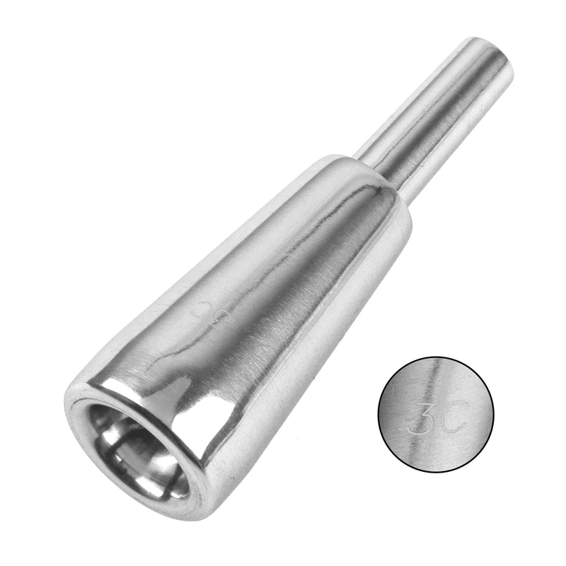 1Pcs Yootones 9.8mm Outer Diameter 3C Heavy-Duty Trumpet Mouthpiece Compatible with Trumpet Accessories (Silver) Silver