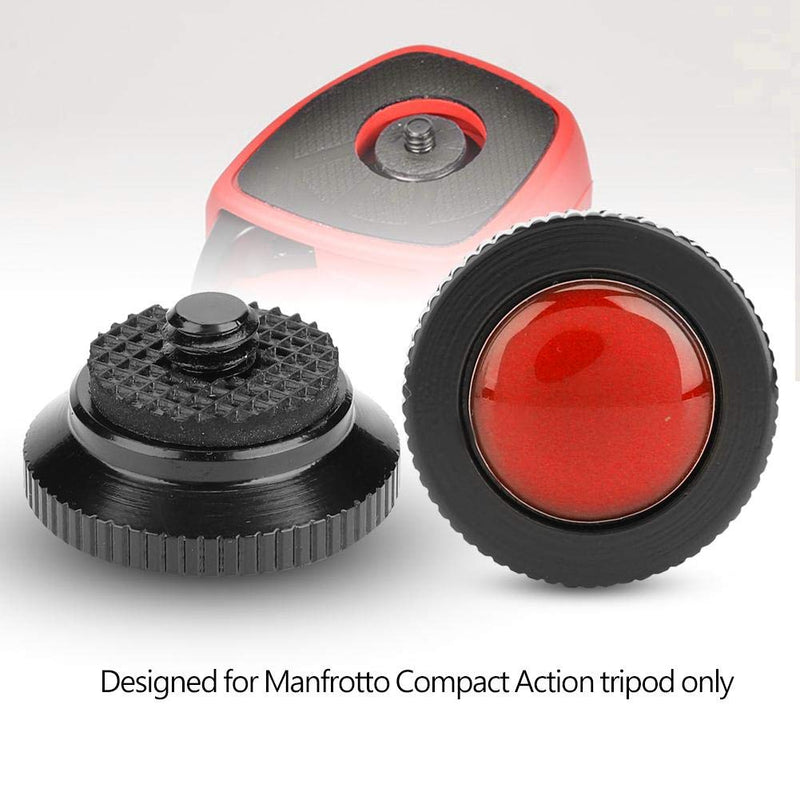 Acouto for Manfrotto Quick Release Plate Mini Aluminium Alloy Round Quick Release Plate Head 1/4 inch Screw for Manfrotto Compact Action Tripod Red