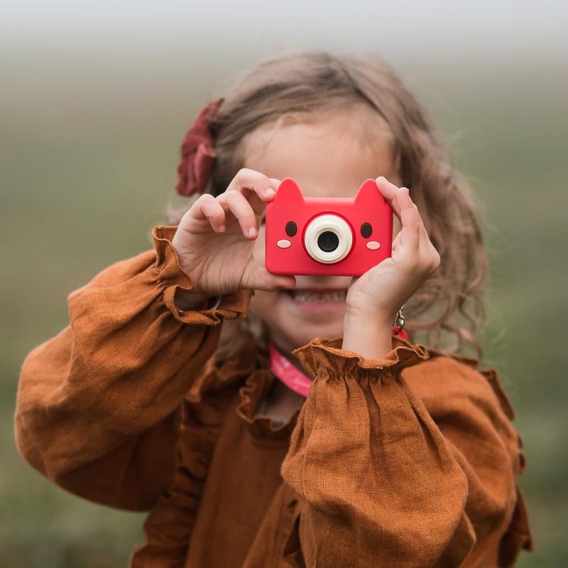 Kidamento Kids Digital Camera & Video Camcorder, Soft BPA-Free Silicone Casing, 32GB Memory Card - Model C - Akito The Fox
