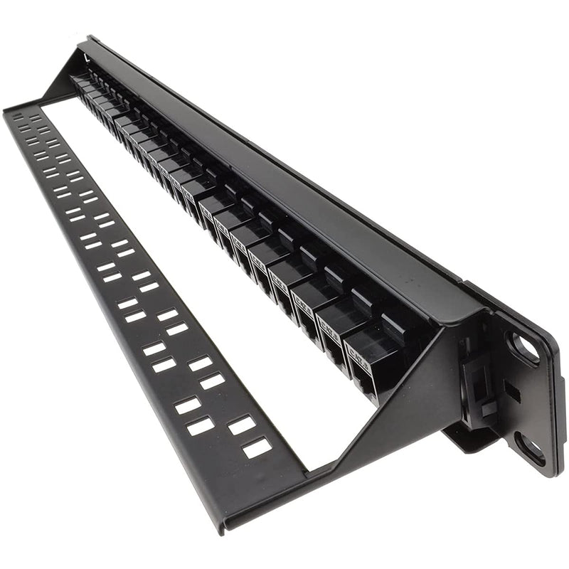 Network Patch Panel, 24 Port 1U Rack Mountable Cat6 Patch Panel Pro Rj45 110 Network Patch Panel, Cable Distinction, No Rust and Durable (Cat5 Rj45 Straight)
