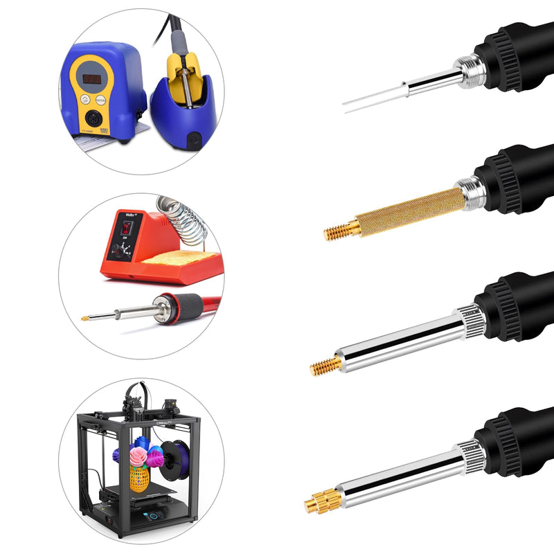 SWTYExt 2 Sets Soldering Tips Melting Aid Melting Thread for Thread Insert M2 M2.5 M3 M4 M5 M6 M8 3D Printing Accessories Soldering Iron Tips Compatible with T18 ST 900M Weller ST Series Soldering
