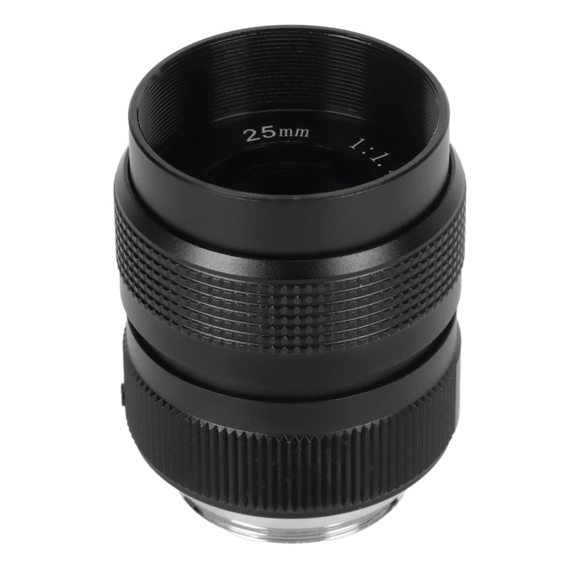 Pomya 25mm F1.4 Large Aperture Manual Focus, CCTV Lens, Prime MFT Lens for M43,Support Bar Shop Parking House Warehouse (Black) 25mm F1.4 Black