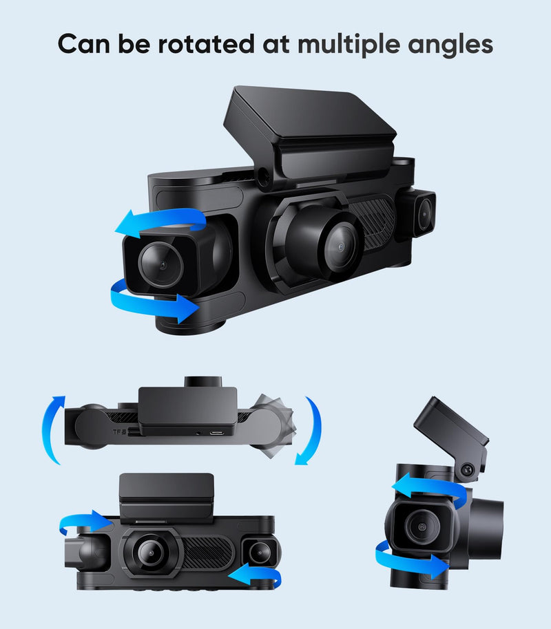 [AUSTRALIA] - AINAVIGO 4 Channel Dash Cam 360° View,1080P Front and Rear Inside, Left Right Dash Camera for Cars, 8 IR Lamps Night Vision,3inch Screen,G-Sensor,Parking Mode 