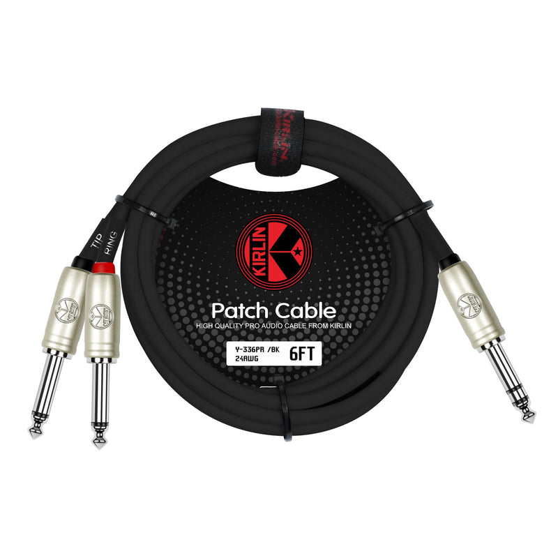 Kirlin Cable Y-336PR-03 - 3-Feet - 1/4-Inch Stereo Plug to Dual 1/4-Inch Mono Plug Y-Cable 3 feet