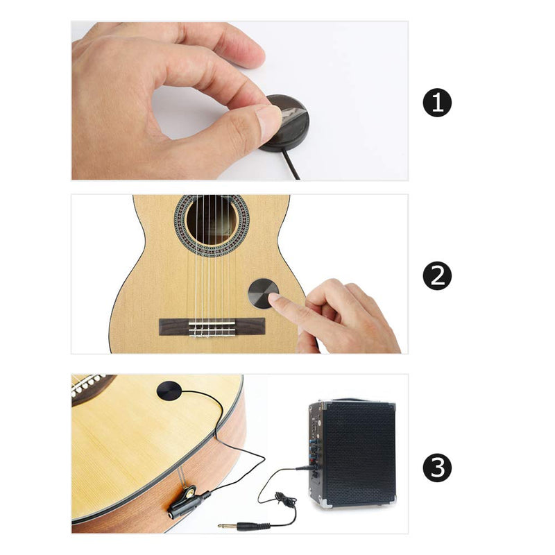 Randon 2pcs Acoustic Guitar Pickups, Piezo Contact Pickup for Guitar Ukulele Violin, Mandolin, Banjo, Kalimba, Harp RP-30