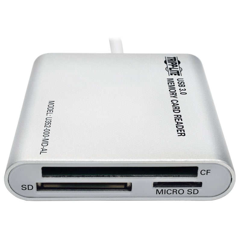 Tripp Lite USB 3.0 SuperSpeed Multi-Drive Memory Card Reader/Writer 5Gbps Aluminum Case (U352-000-MD-AL), Multi Color SD/MS/CF Aluminumn