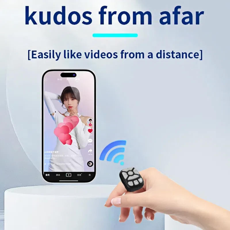 TikTok Scrolling Ring,fingertip Wireless Bluetooth Remote Control,Wireless Bluetooth Remote Control, Video Scrolling Ring Remote Control Bluetooth Ring Scroller, Scrolling Rings Rechargeable (Black) Black